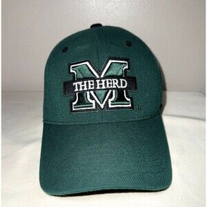 Marshall Thundering Herd Hat Cap Adult One Fitted Green NCAA Football Logo